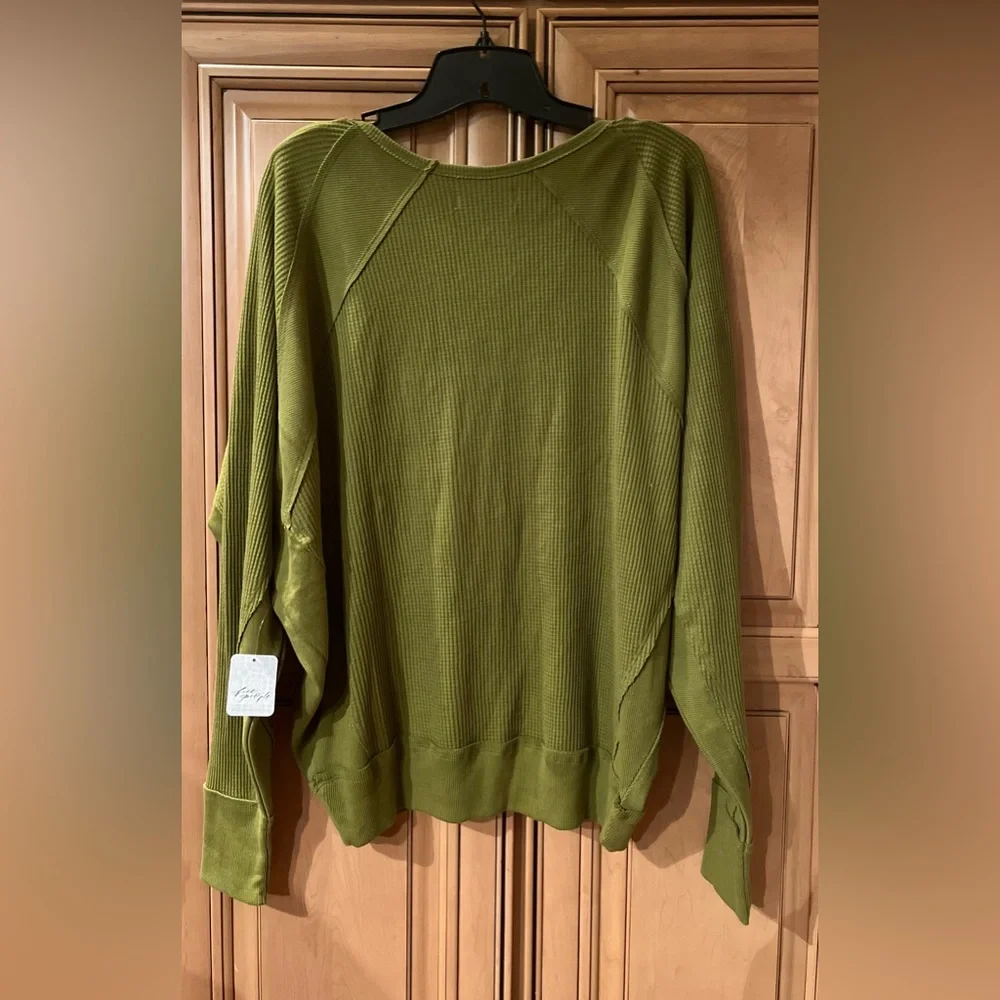 NWT Free People Santa Clara Oversized Thermal Shirt